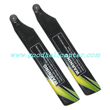 wltoys-v977 power star 1 brushless motor helicopter parts main blades (black-green color)